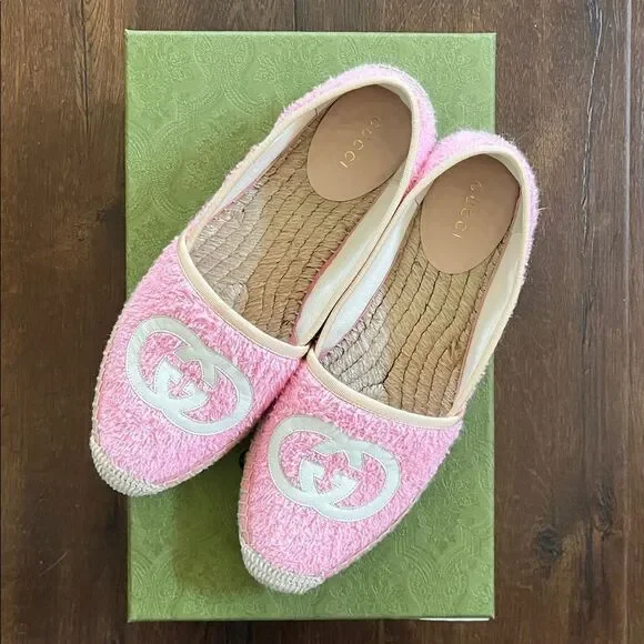 GUCCI GF logo Terry Espadrilles Flat women size EU37 - Picture 2 of 5